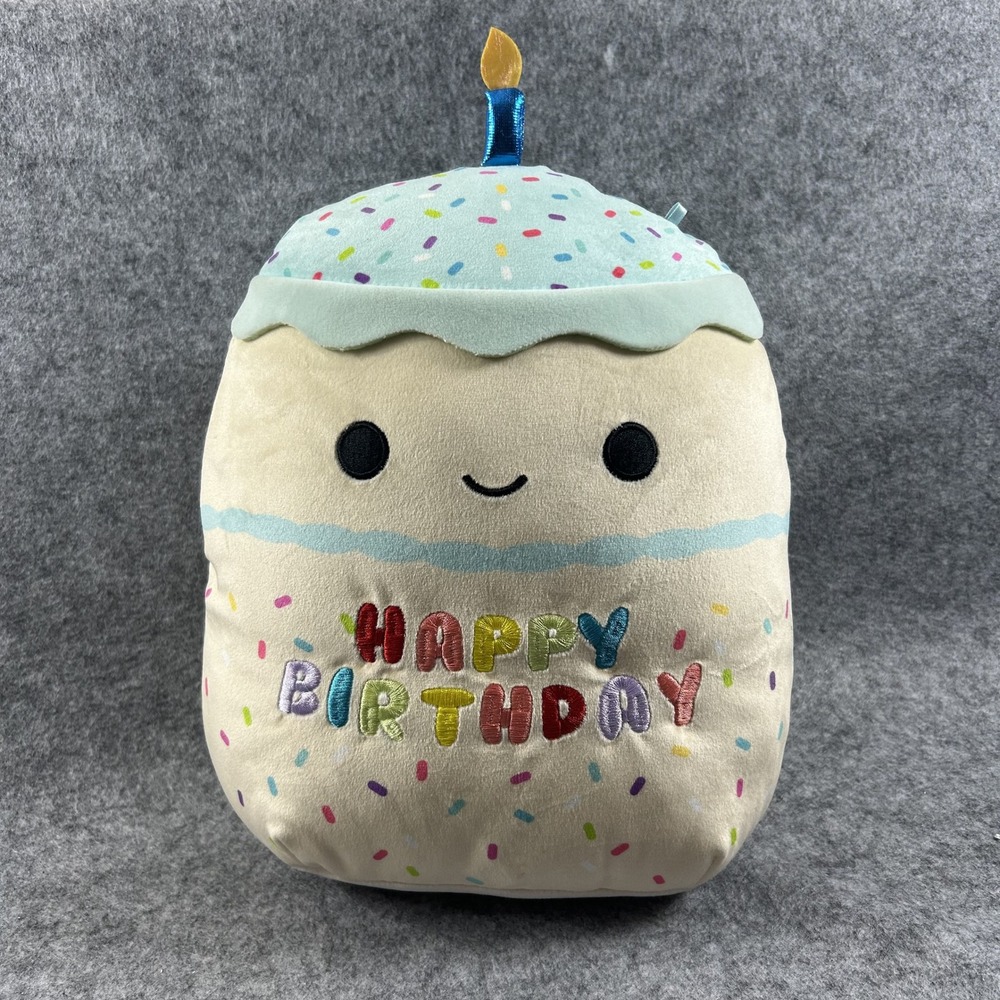 Squishmallow 8" Kiks Happy Birthday Cake Plush Stuffed Animal Sprinkles Kellytoy